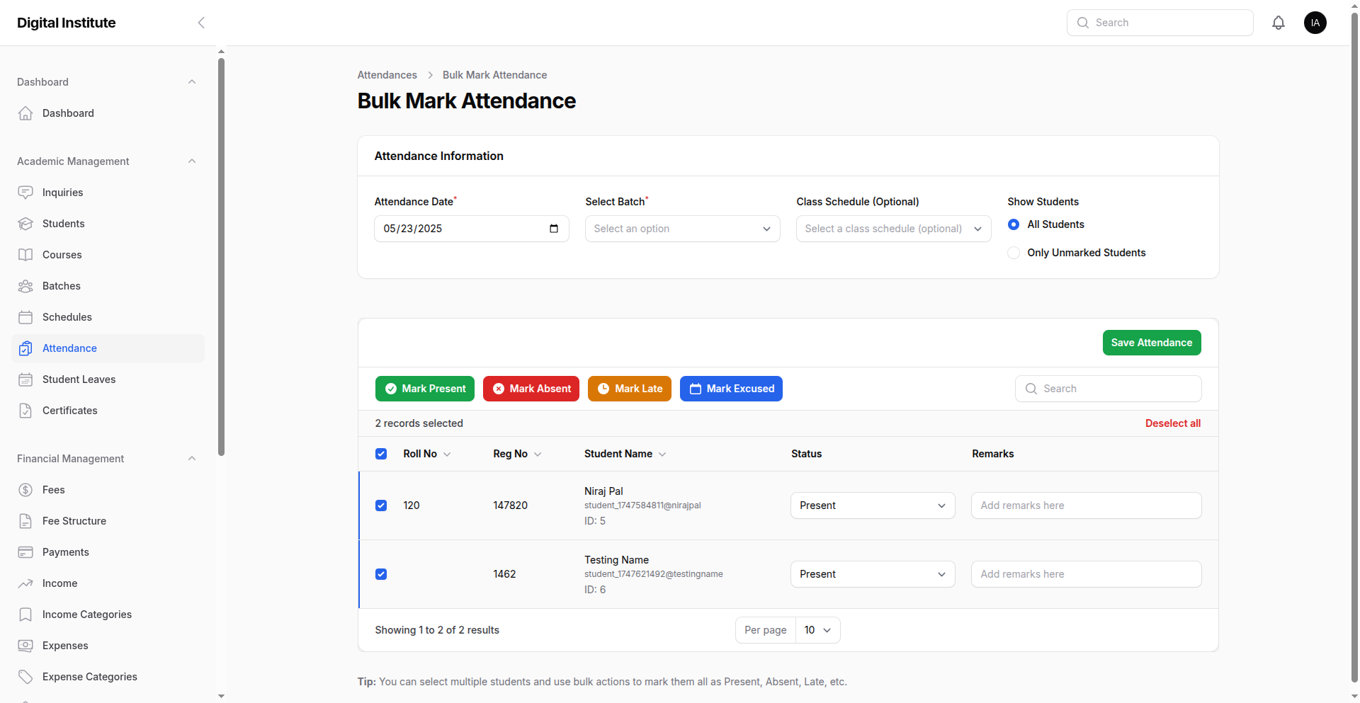 Smart Attendance System